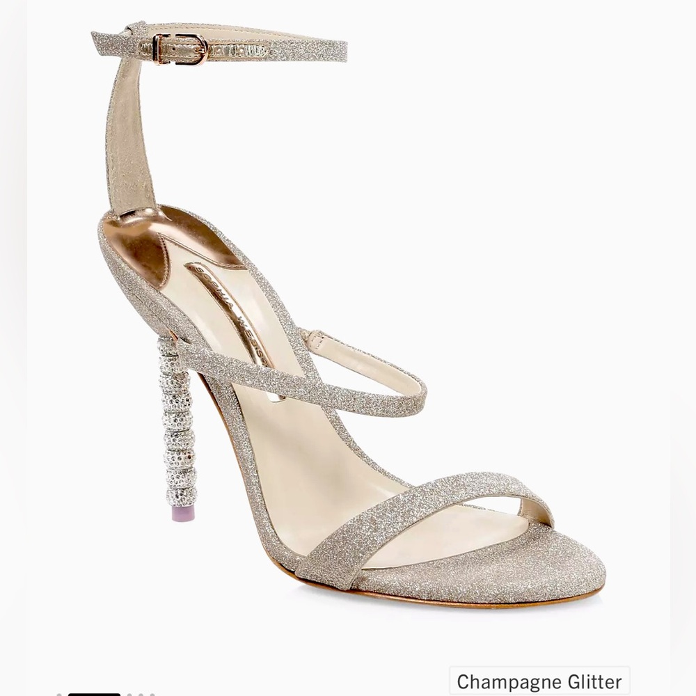 Sophia Webster Rosalind Crystal Sandal Size 40.5, Color Champagne Glitter